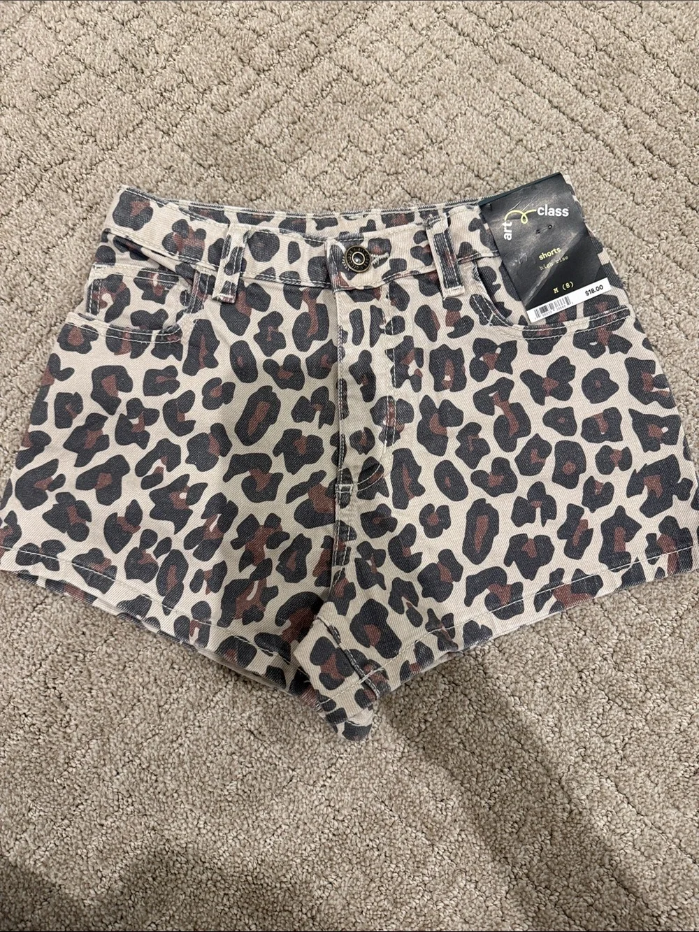 art class Leopard Print High-Rise Shorts - Beige & Brown